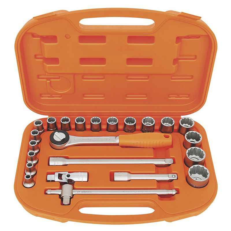 Maleta Com Soquetes Estriados e Acessórios 1/2'' - 23 Peças (44833/222) - Tramontina Pro