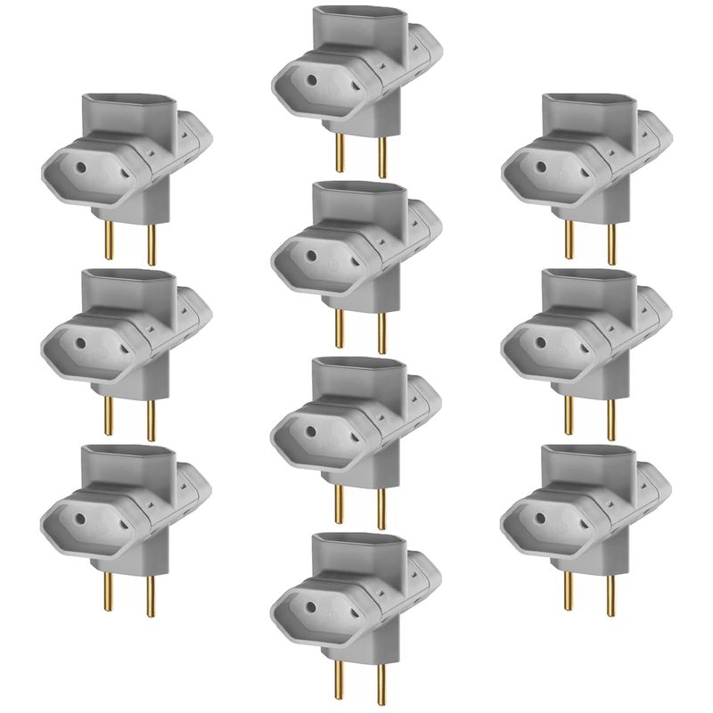 Kit Pino Tipo ''T'' 3 Saídas 10A - 250V Com 10 Unidades (1213) - Ilumi