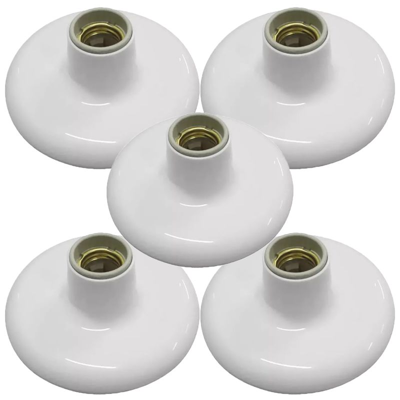 Kit Plafon de Porcelana Branco 100W - 250V Com 5 Unidades (180931) - Ilumi