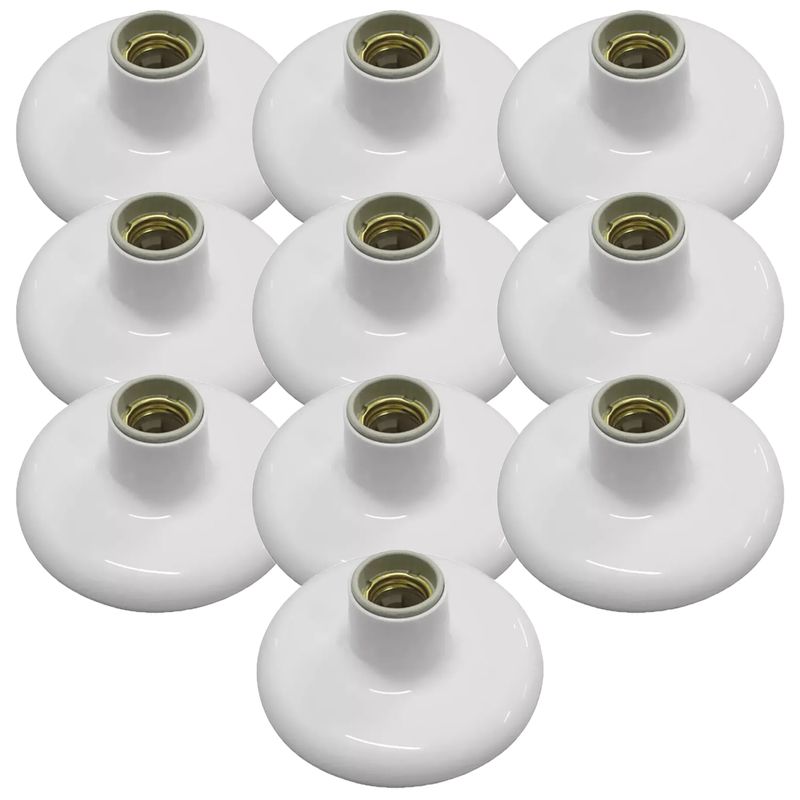 Kit Plafon de Porcelana Branco 100W - 250V Com 10 Unidades (180931) - Ilumi