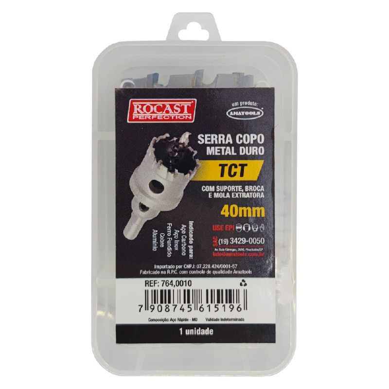 Serra Copo Metal Duro TCT 40mm (764,0010) - Rocast