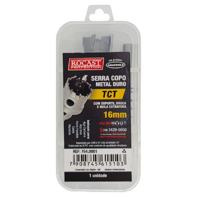 Serra Copo Metal Duro TCT 16mm (764,0001) - Rocast