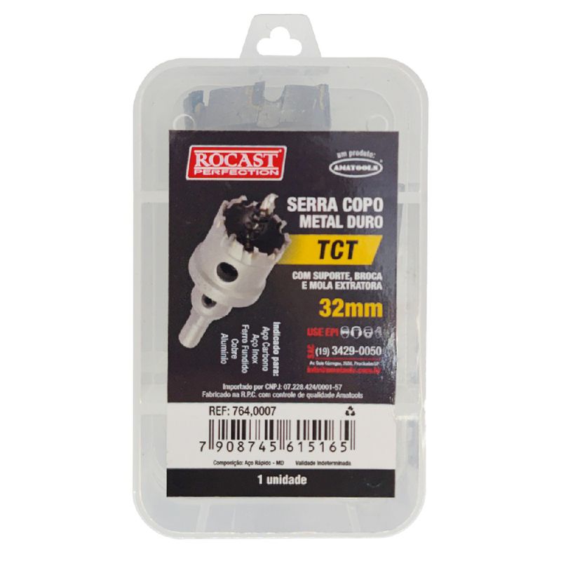 Serra Copo Metal Duro TCT 32mm (764,0007) - Rocast