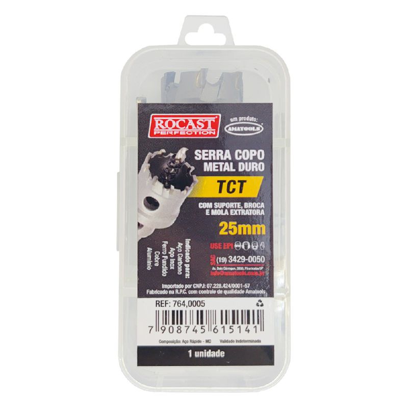 Serra Copo Metal Duro TCT 25mm (764,0005) - Rocast