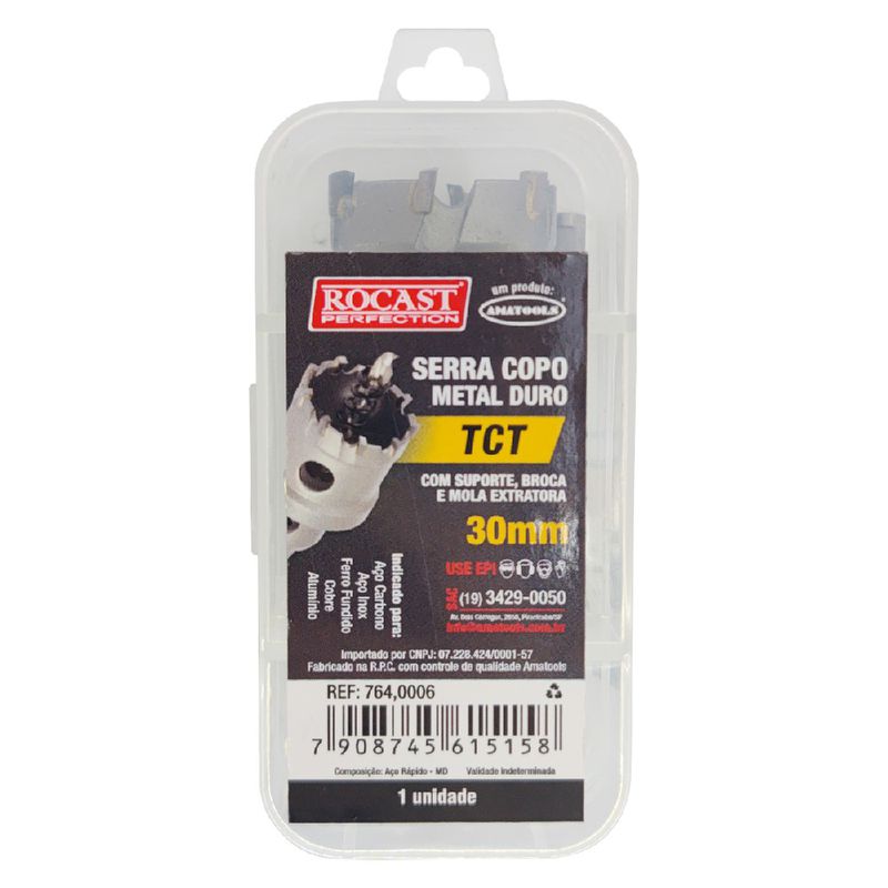 Serra Copo Metal Duro TCT 30mm (764,0006) - Rocast