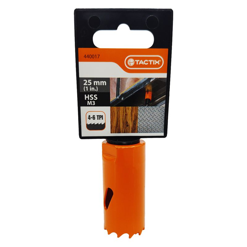 Serra Copo Bi-metal em Aço Rápido HSS 25mm (440017) - Tactix