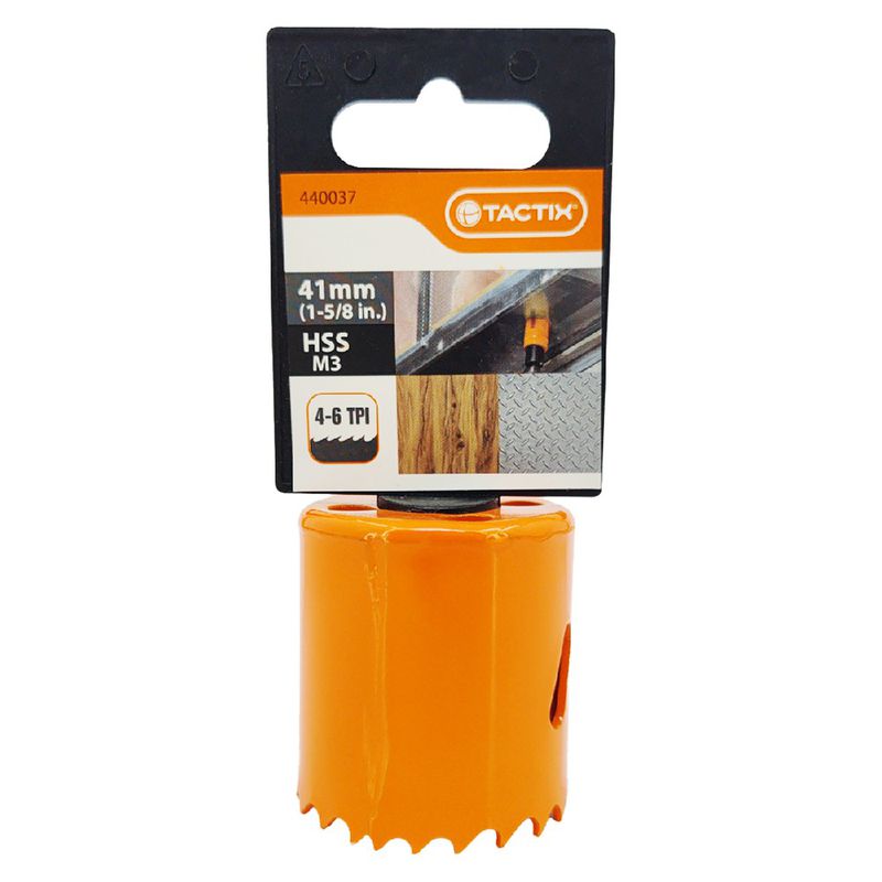 Serra Copo Bi-metal em Aço Rápido HSS 41mm (440037) - Tactix