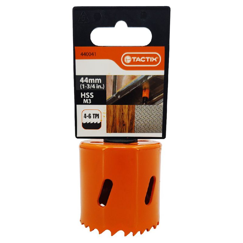 Serra Copo Bi-metal em Aço Rápido HSS 44mm (440041) - Tactix