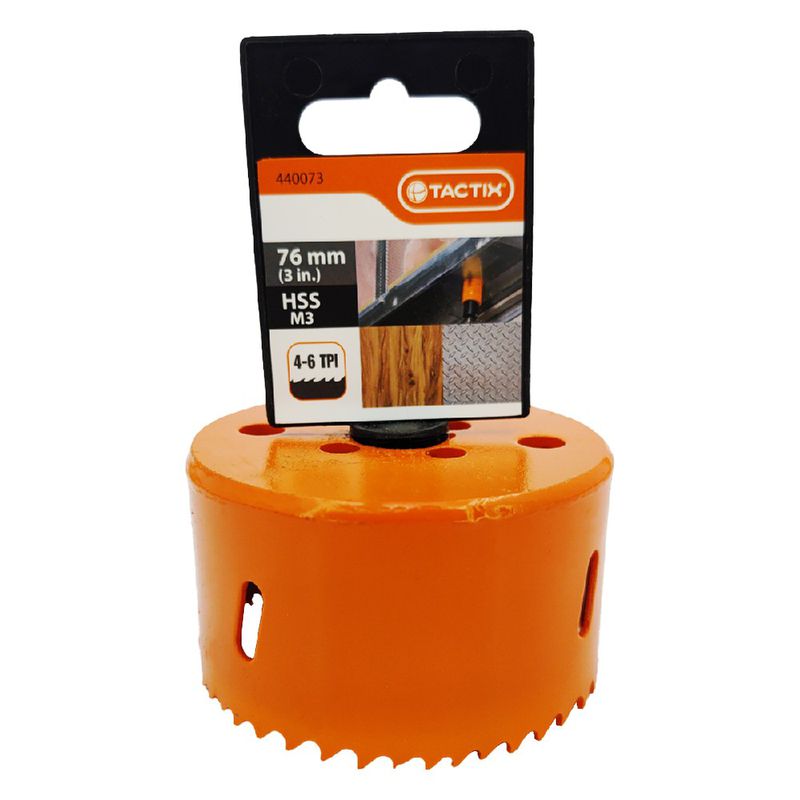 Serra Copo Bi-metal em Aço Rápido HSS 76mm (440073) - Tactix