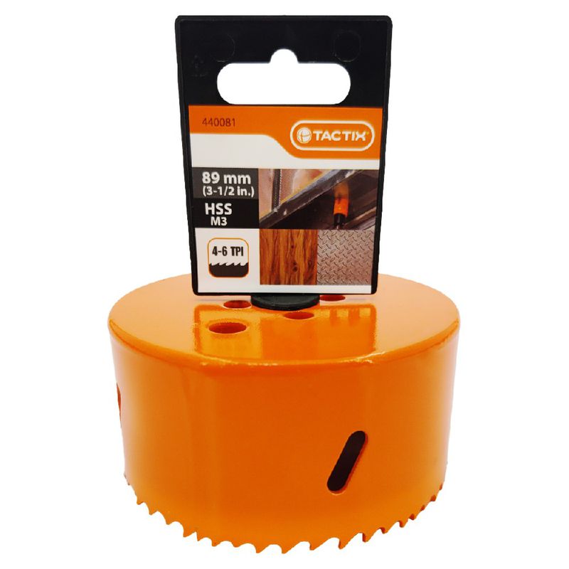 Serra Copo Bi-metal em Aço Rápido HSS 89mm (440081) - Tactix,