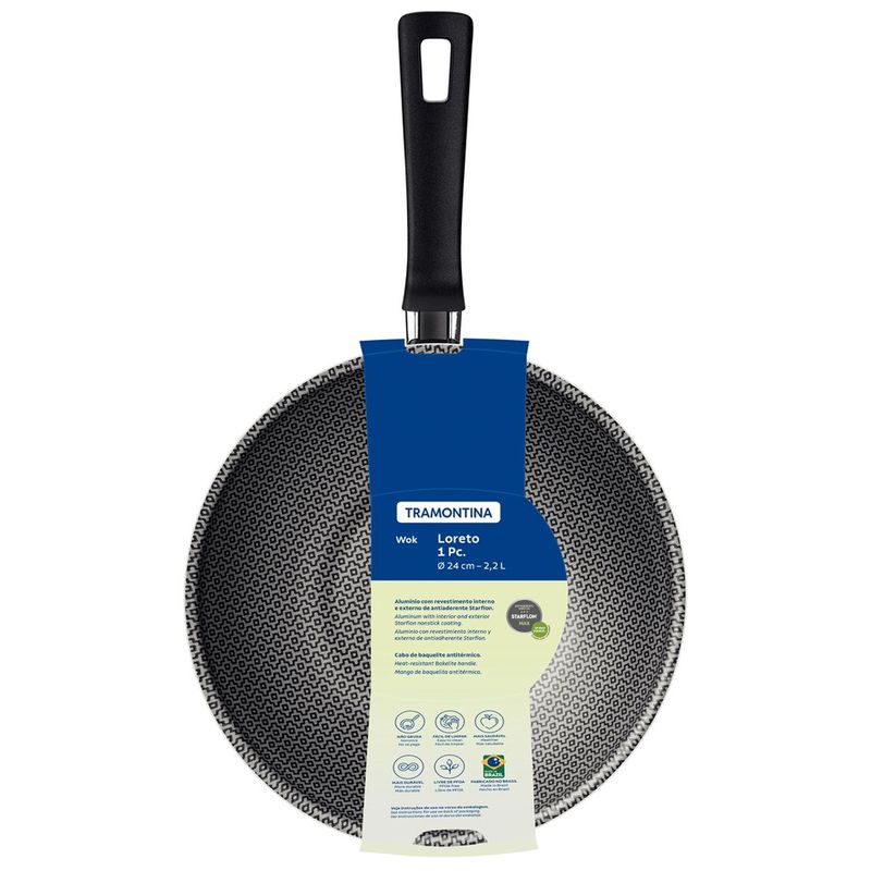 Wok Loreto em Alumínio Antiaderente Vermelho (20395/724) - Tramontina