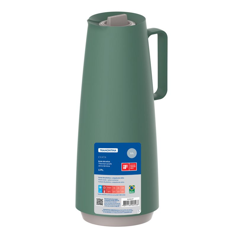 Bule Térmico Plástico Exata Verde 1L (61636/107) - Tramontina