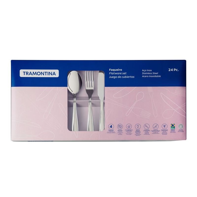 Faqueiro Para Churrasco Laguna em Aço Inox 24 Peças (66906/575) - Tramontina