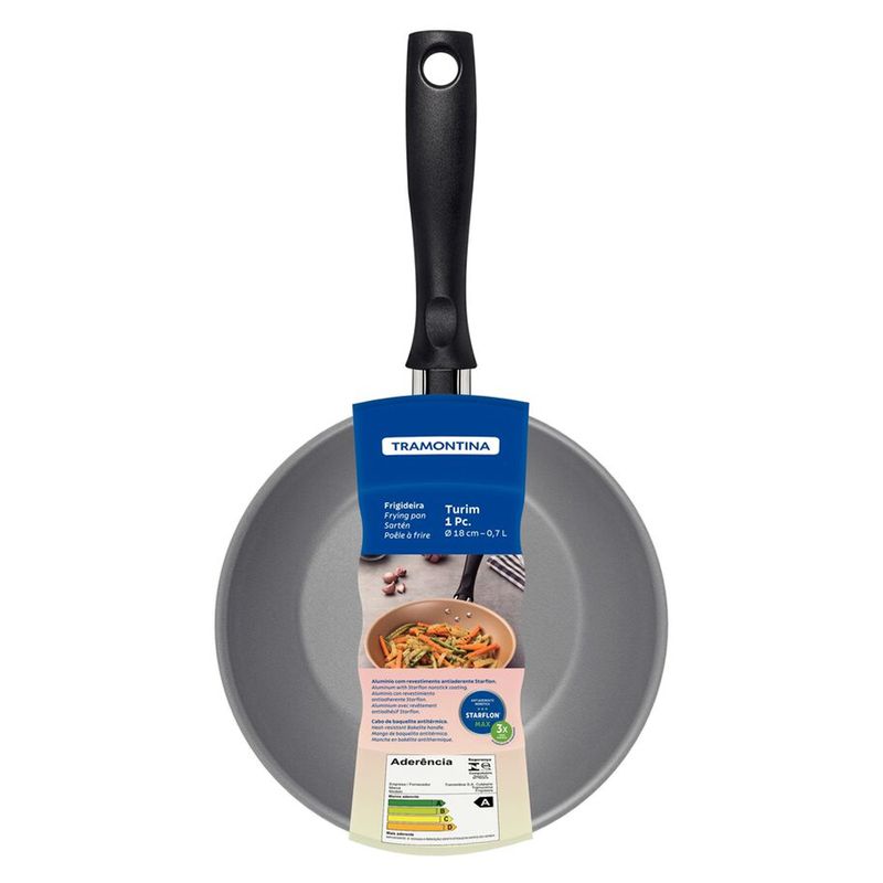 Frigideira Turim em Alumínio Antiaderente Chumbo 18cm / 0,7L (20260/618) - Tramontina