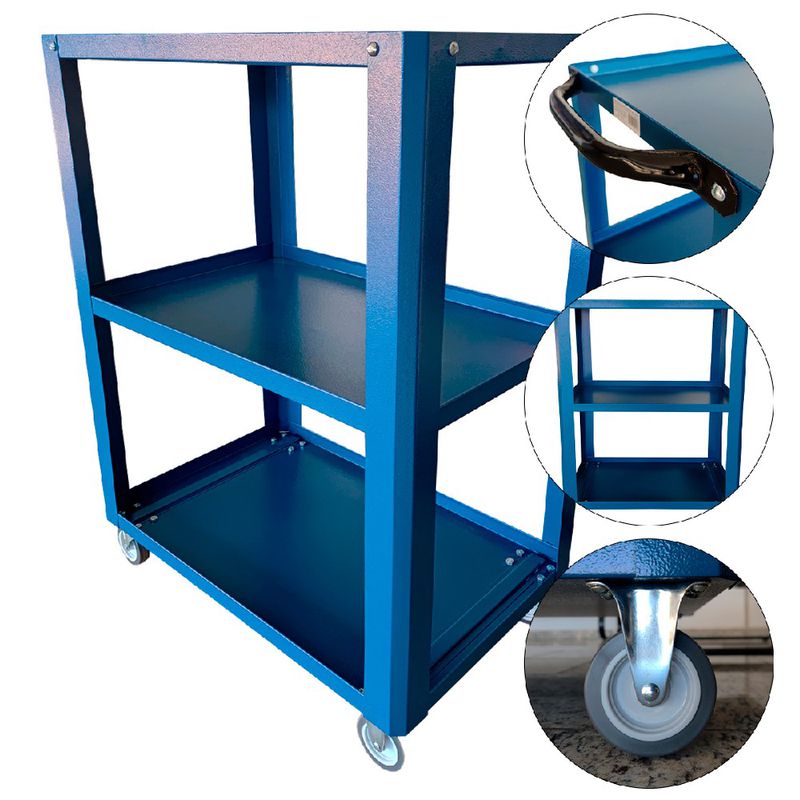 Carrinho Para Ferramentas Aberto Azul (CS01) - Fercar