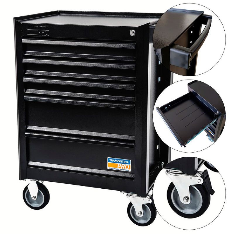 Carrinho Fechado Para Ferramentas Com 5 Gavetas (44950/946) - Tramontina Pro