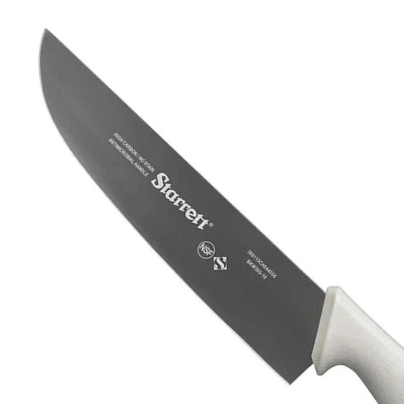 Faca de Carne Para Refile de Mesa Lâmina Reta Larga 10'' Com Cabo Branco (BKW303-10) - Starrett