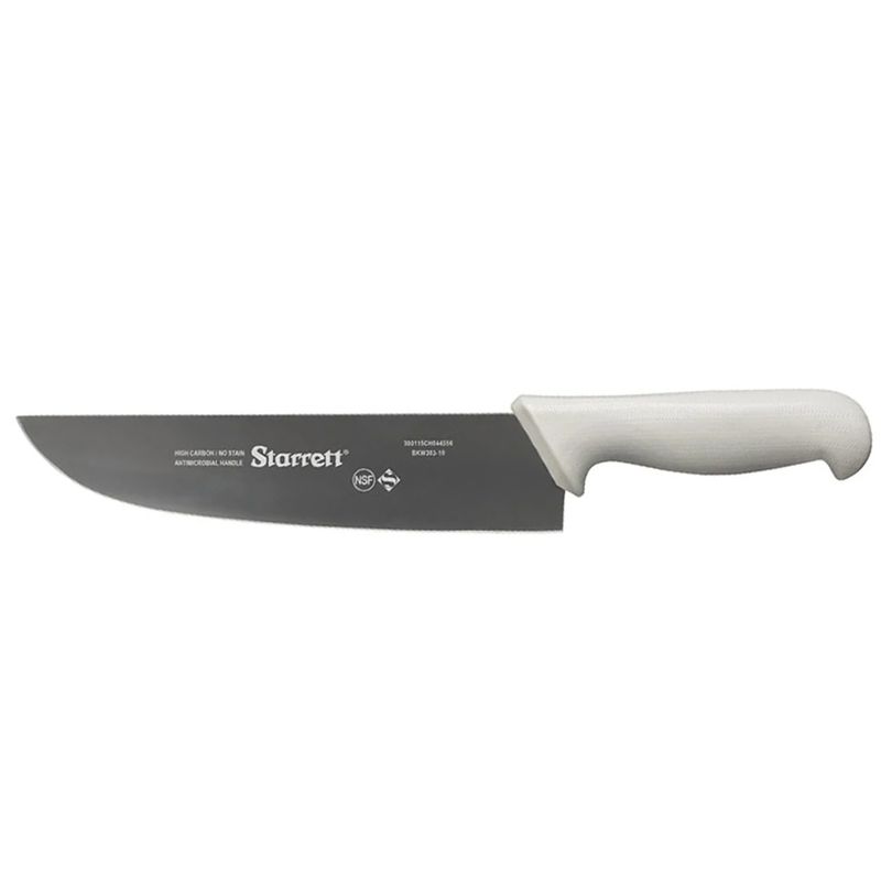 Faca de Carne Para Refile de Mesa Lâmina Reta Larga 10'' Com Cabo Branco (BKW303-10) - Starrett