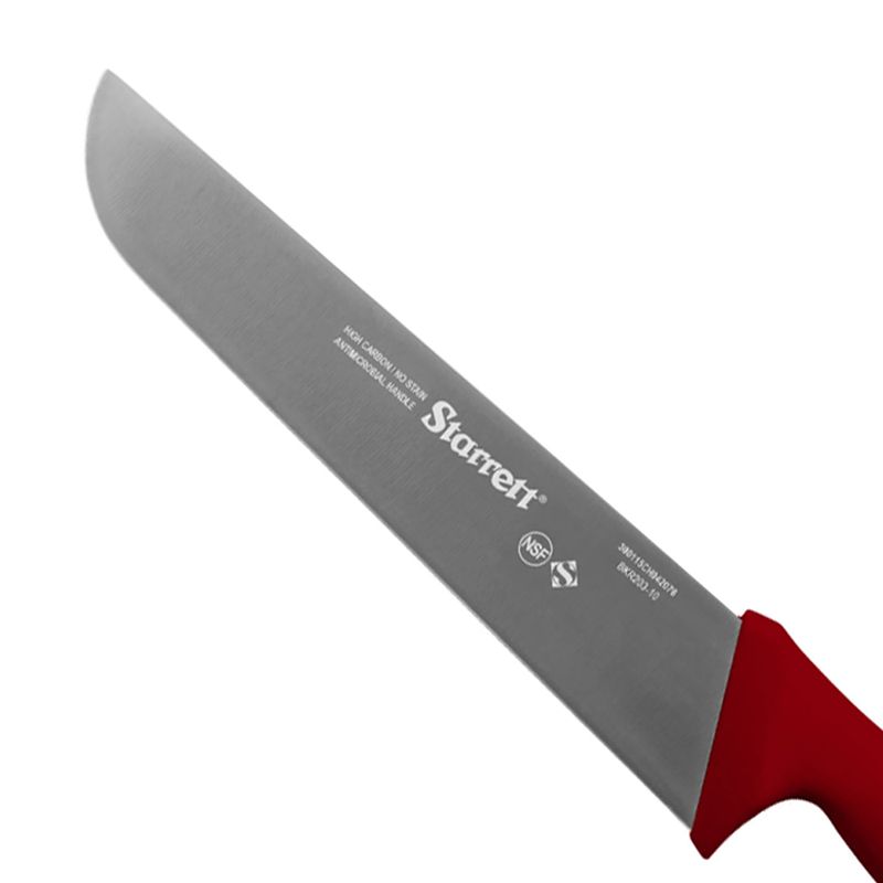 Faca de Carne Para Refile Aéreo Lâmina Reta Larga 10'' Com Cabo Vermelho (BKR203-10) - Starrett