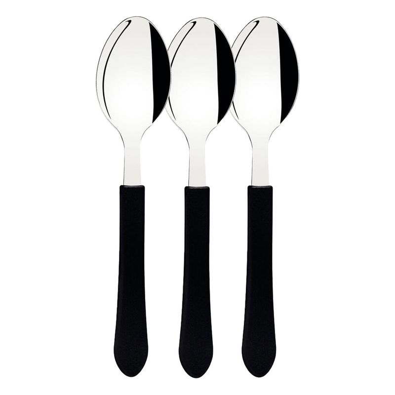Jogo de Colheres de Mesa Leme Preto Com 3 Peças (23183/300) - Tramontina