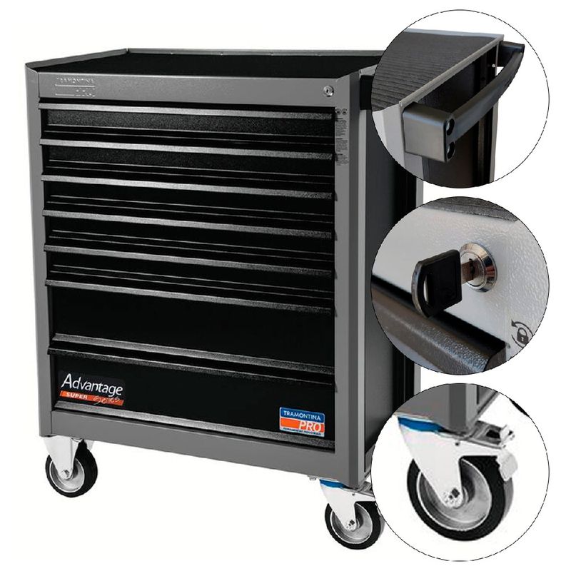 Carrinho Para Ferramentas Com 7 Gavetas e 110 Peças (44950/110) - Tramontina Pro