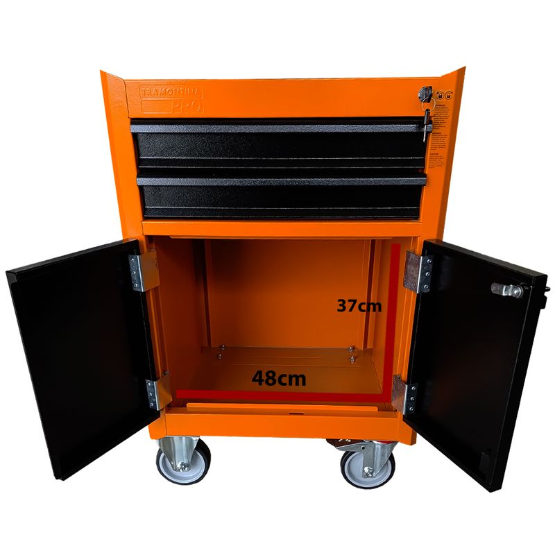 Carrinho Para Ferramentas Com 2 Gavetas Laranja (44950/006) - Tramontina Pro