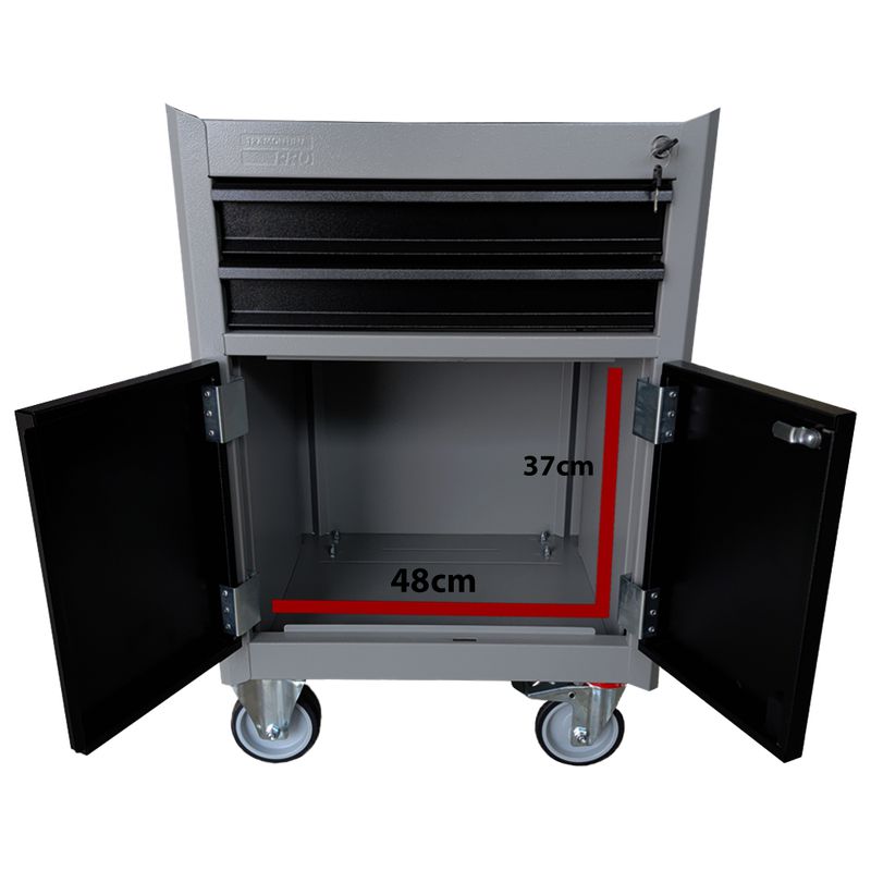 Carrinho Para Ferramentas Fechado Com 2 Gavetas Cinza (44950/406) - Tramontina Pro