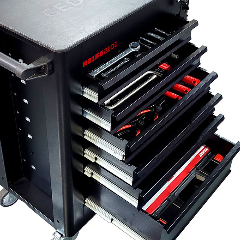 Carrinho Para Ferramentas Com 6 Gavetas e 220 Peças (R21562101) - Gedore Red