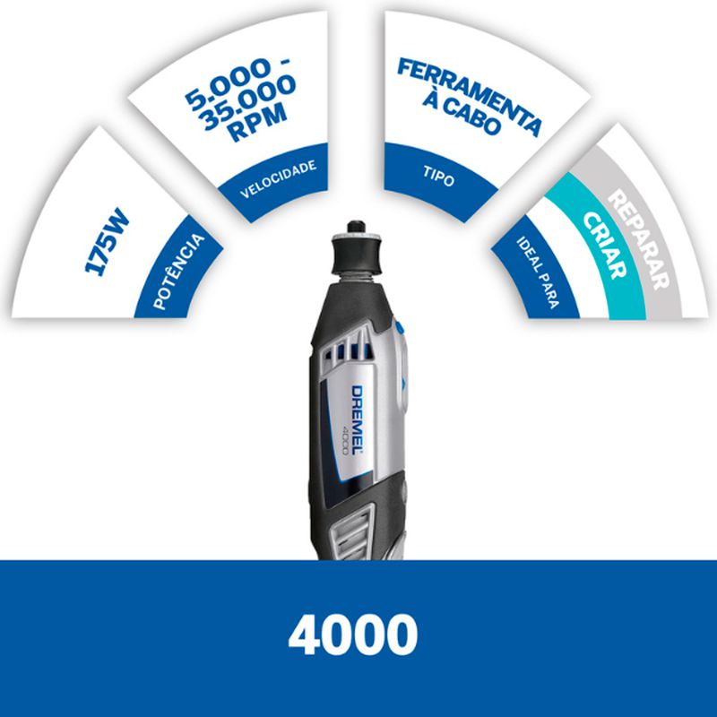 Micro Retífica 4000 Com Maleta Metálica - Dremel