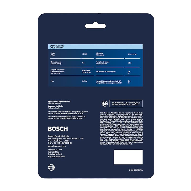 Carregador de bateria Bosch 18V GAL 18V-20 Bivolt