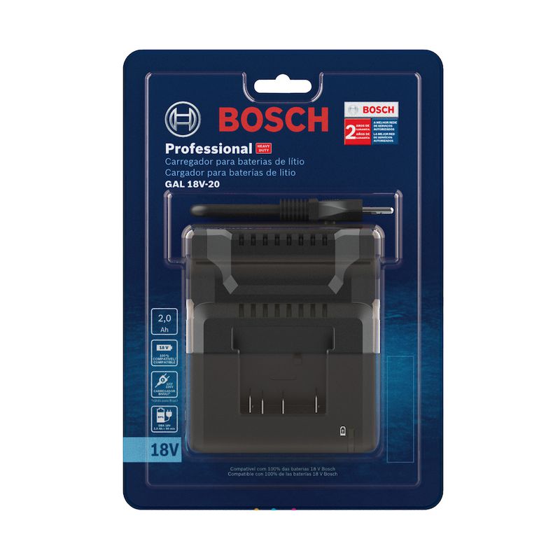 Carregador de bateria Bosch 18V GAL 18V-20 Bivolt