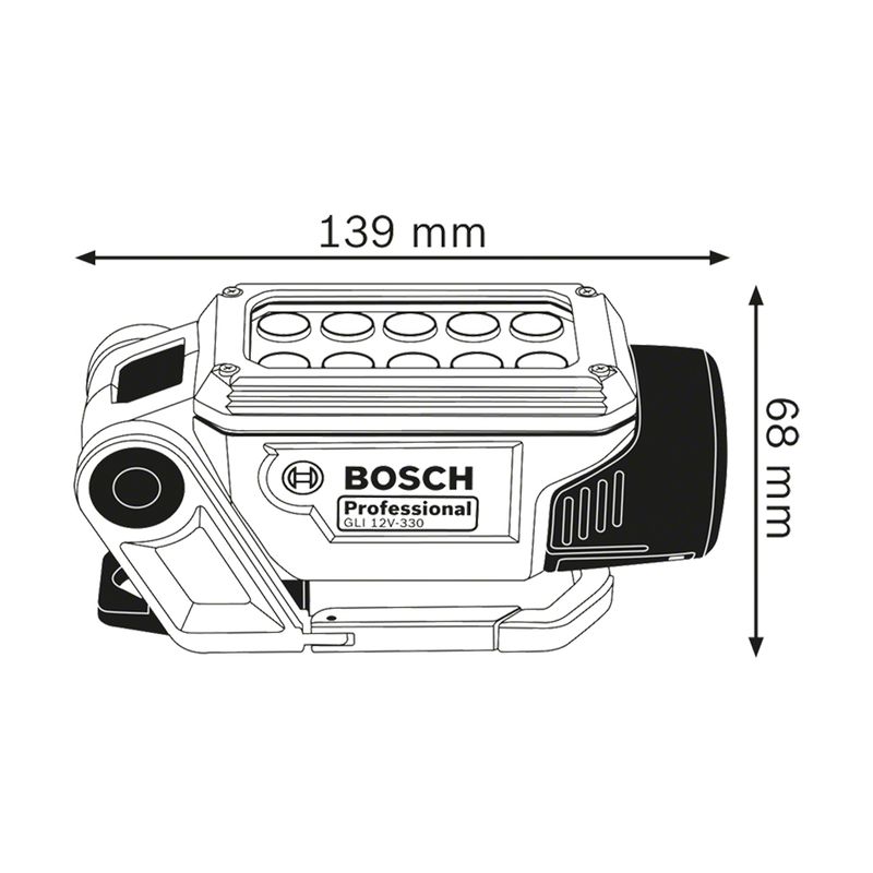 Lanterna a Bateria Bosch GLI 12V-330, 12V, com 330 Lúmens, sem Bateria e sem Carregador