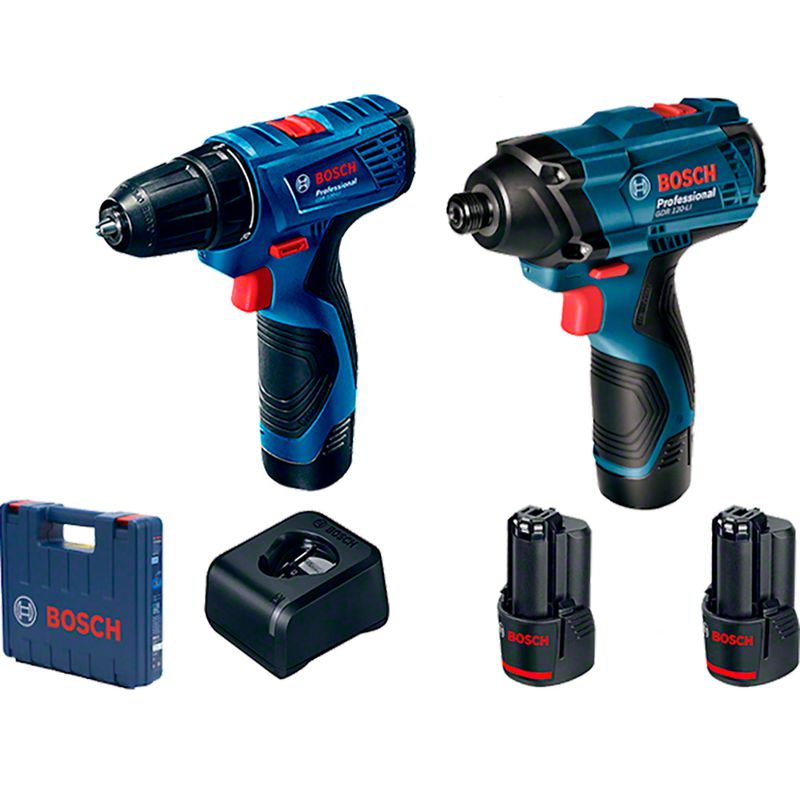 Kit Parafusadeira GSR 120-LI e Chave de Impacto GDR 120-LI, 12V 2 baterias e maleta - Bosch 