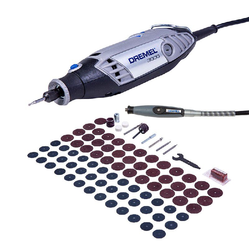 Dremel 3000 Microrretífica com Eixo Flexível e 82 Acessórios