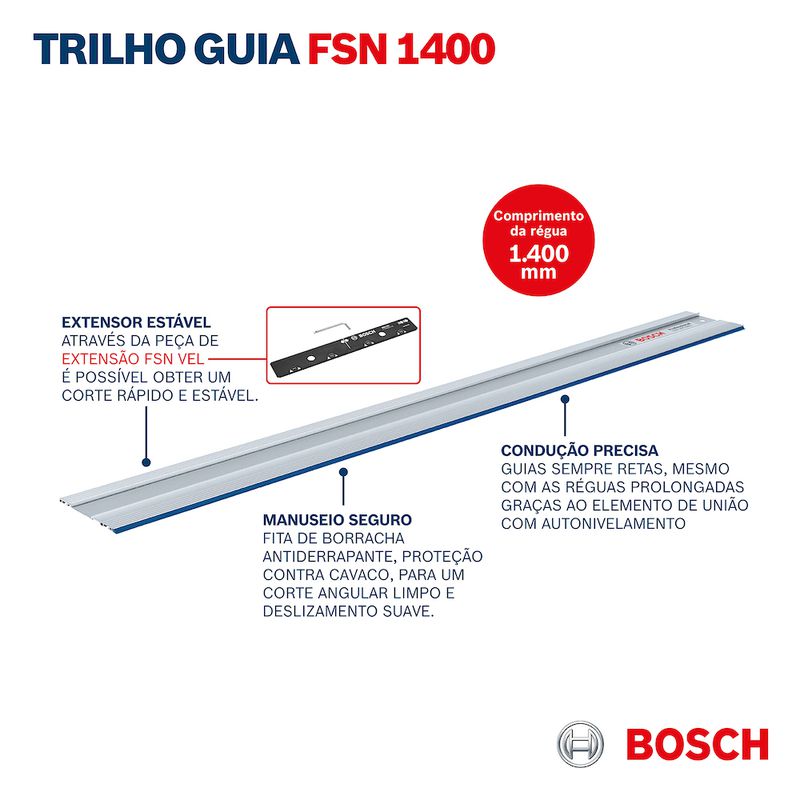 Trilho Guia Bosch FSN 1400 para serra circular