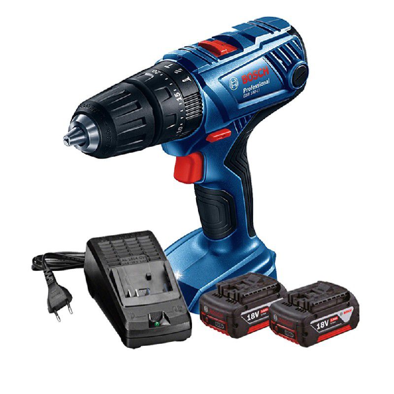 Kit Bosch Furadeira/Parafusadeira GSB 180-LI + Baterias 18V + Brindes - Bosch