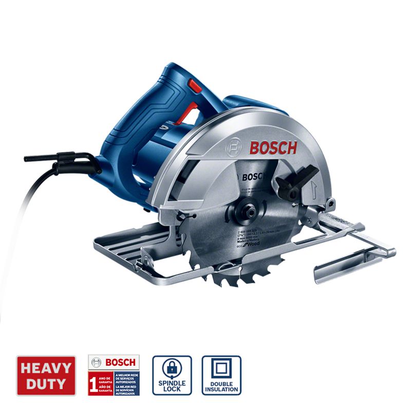 Serra Circular Bosch GKS 150 1500W com 1 Disco de serra Guia paralelo e Bolsa de transporte