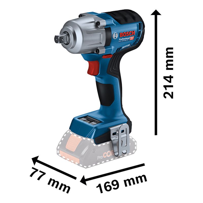 Chave de Impacto a Bateria 18V - 1/2'' SB (GDS 18V-450 PC) - Bosch