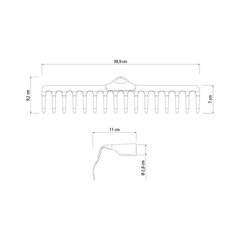 Ancinho Metálico Leve Curvo 16D Sem Cabo (77101/164) - Tramontina