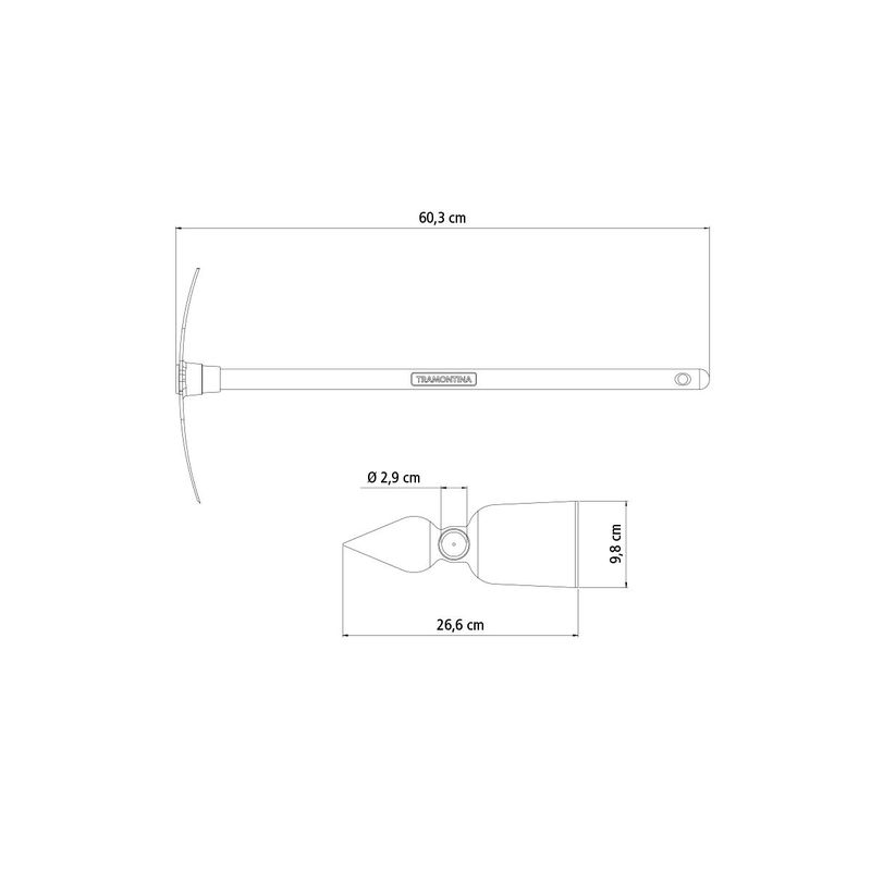 Sacho Coração em Aço Com Cabo de Madeira 60cm (77800/201) - Tramontina