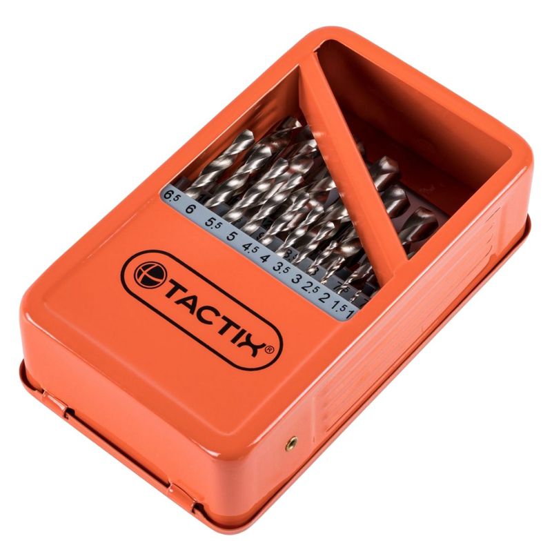 Jogo de Brocas em Aço Rápido 25 Peças 1 - 13mm (410486) - Tactix