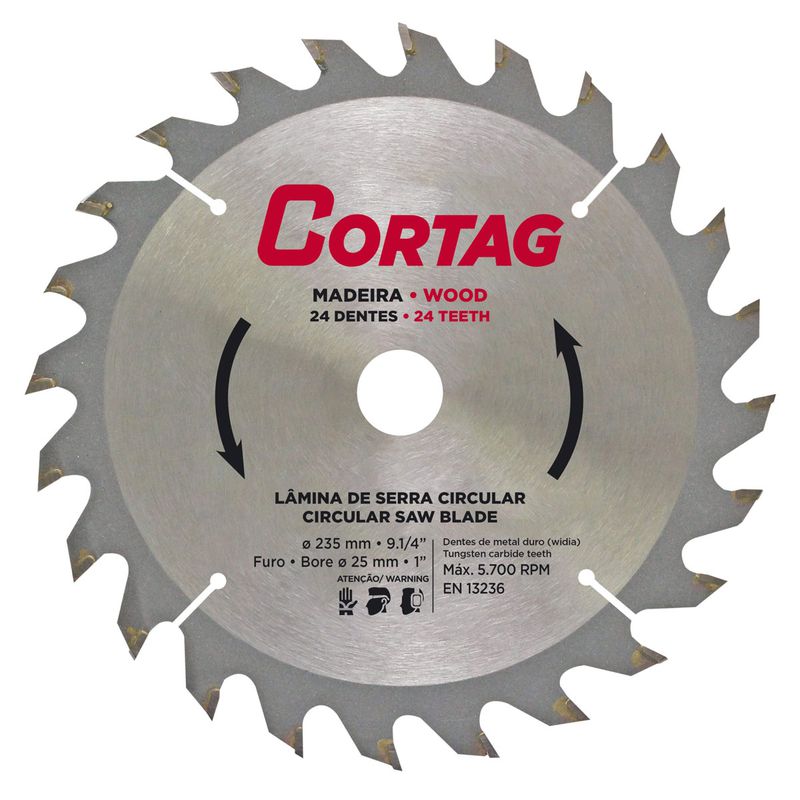 Lâmina de Serra Circular 235mm x 24D (61767) - Cortag