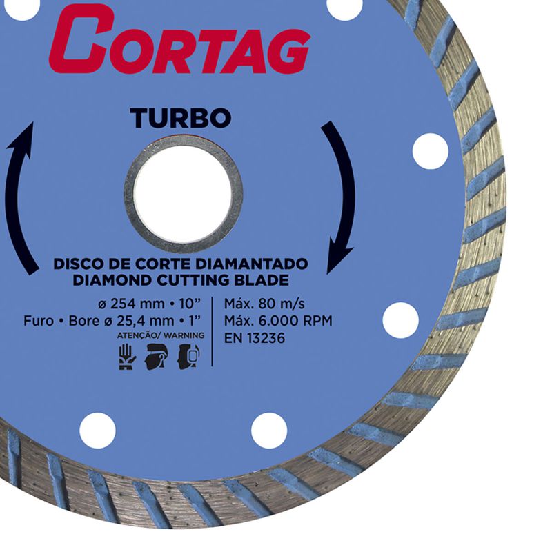 Disco de Corte Diamantado Turbo 254mm (61617) - Cortag