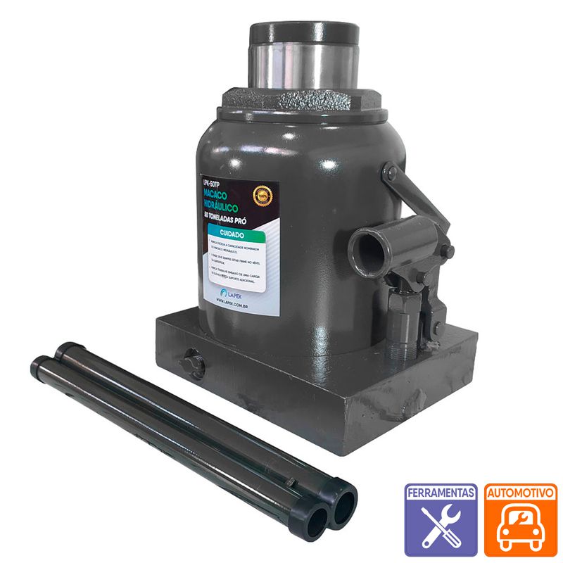 Macaco Hidráulico Pró Tipo Garrafa 50T (LPK-50TP) - Lapek
