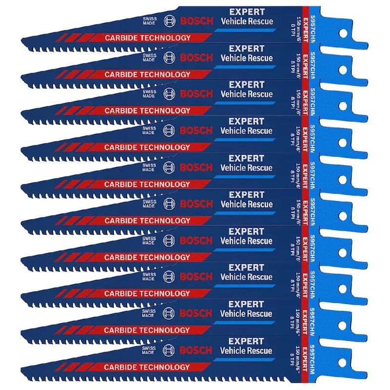 Lâmina de Serra sabre S957CHM Endurance for Vehicle Rescue 10 Peças - Bosch