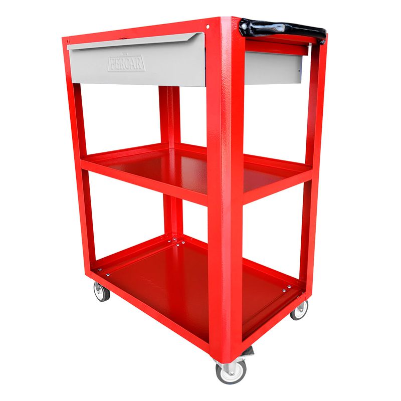 Carrinho Para Ferramentas Aberto Com 1 Gaveta Vermelho (CS02) - Fercar