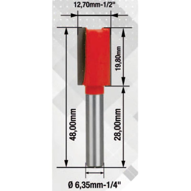 Fresa Para Tupia Reta 1/2'' x 1/4'' (91,0003) - Rocast