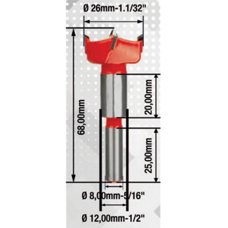 Fresa Para Tupia Tipo Caneco Com 2 Dentes - 26mm (91,0014) - Rocast,