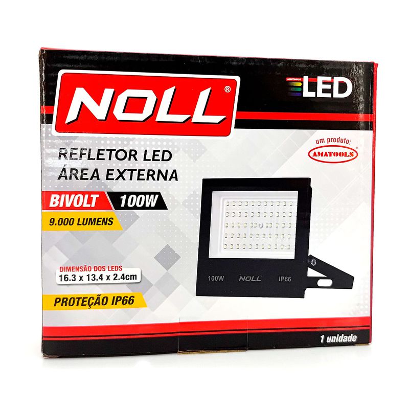 Refletor LED Para Área Externa 100W - 6500K (520,0003) - Noll LED