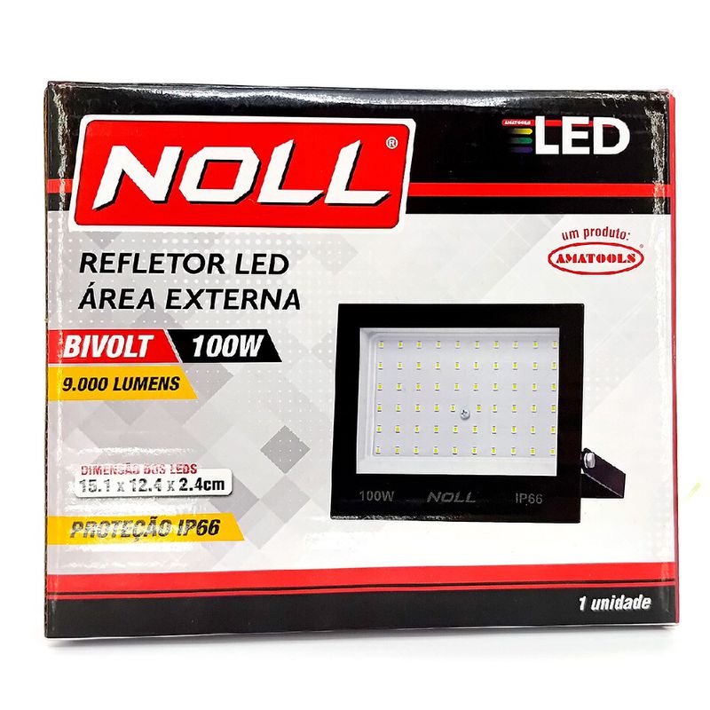 Refletor LED Para Área Externa 100W - 4000K (520,0036) - Noll LED